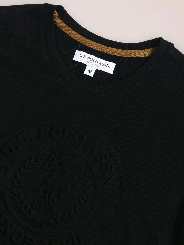 Self Design Slim T-Shirt - Black, XL