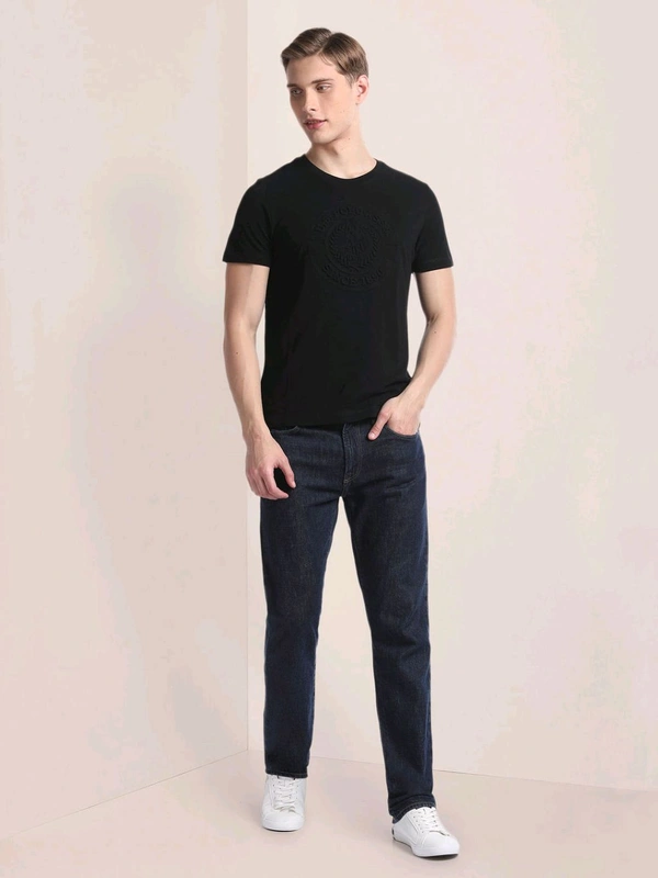 Self Design Slim T-Shirt - Black, XL
