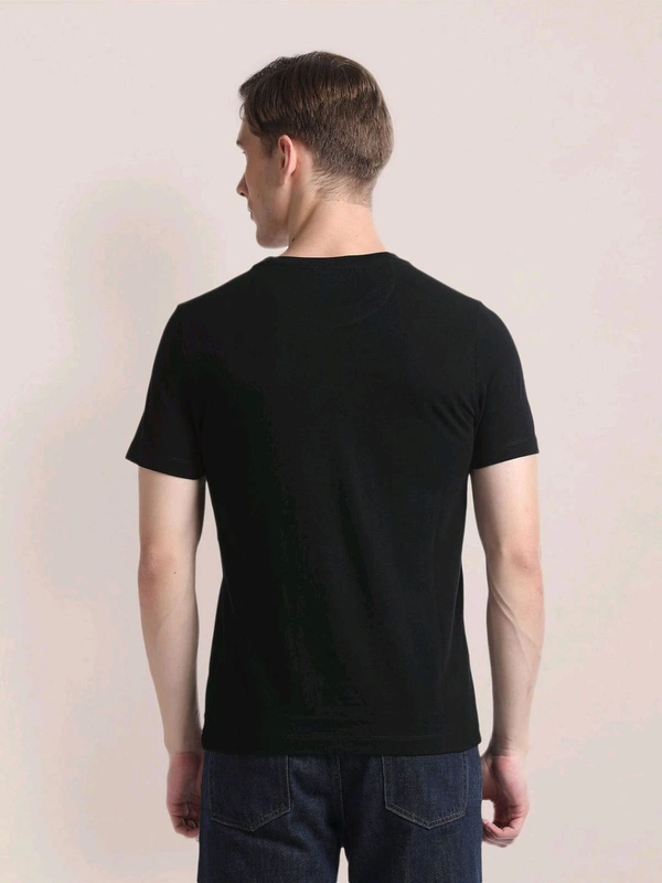 Self Design Slim T-Shirt - Black, XL