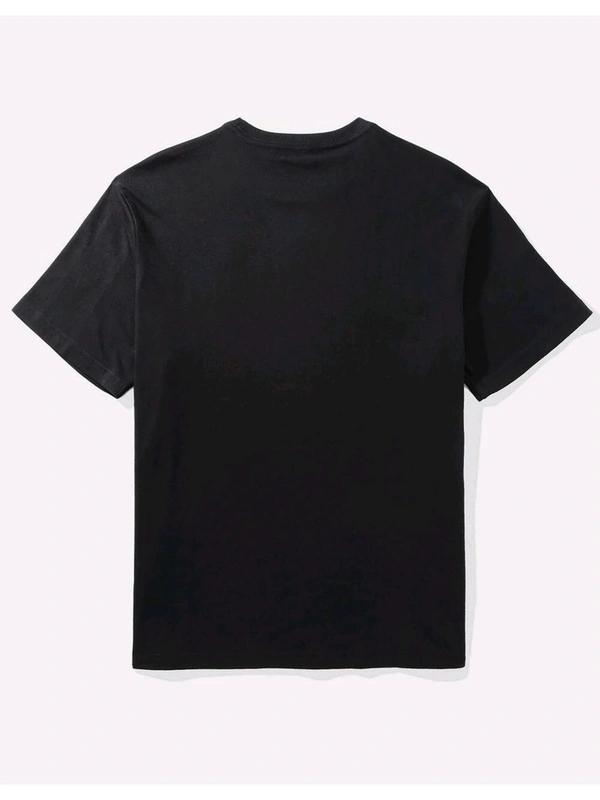 American Eagle Men Black Blended Fabric Graphic Printed Crew Neck T-Shirt - Black, M