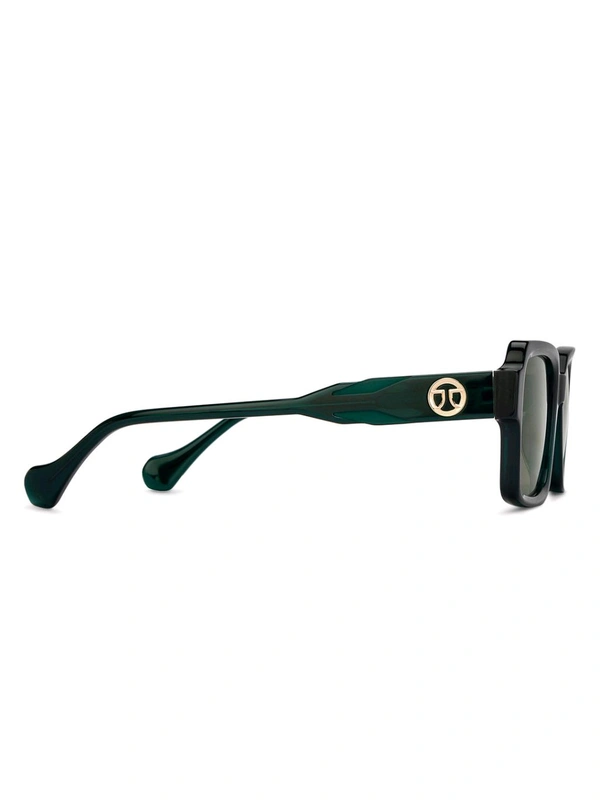 Zorva by Lenskart Unisex UV Protected Green Lens Green Frame Sunglasses - Black, One Size