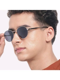 Zorva Premium Silver with Black Toned & Polarised Lens Oval Sunglass for Unisex (50) - Mine Shaft