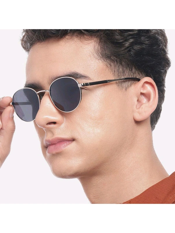 Zorva Premium Silver with Black Toned & Polarised Lens Oval Sunglass for Unisex (50) - Mine Shaft