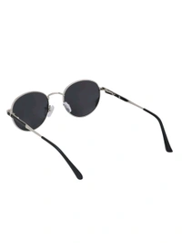 Zorva Premium Silver with Black Toned & Polarised Lens Oval Sunglass for Unisex (50) - Mine Shaft