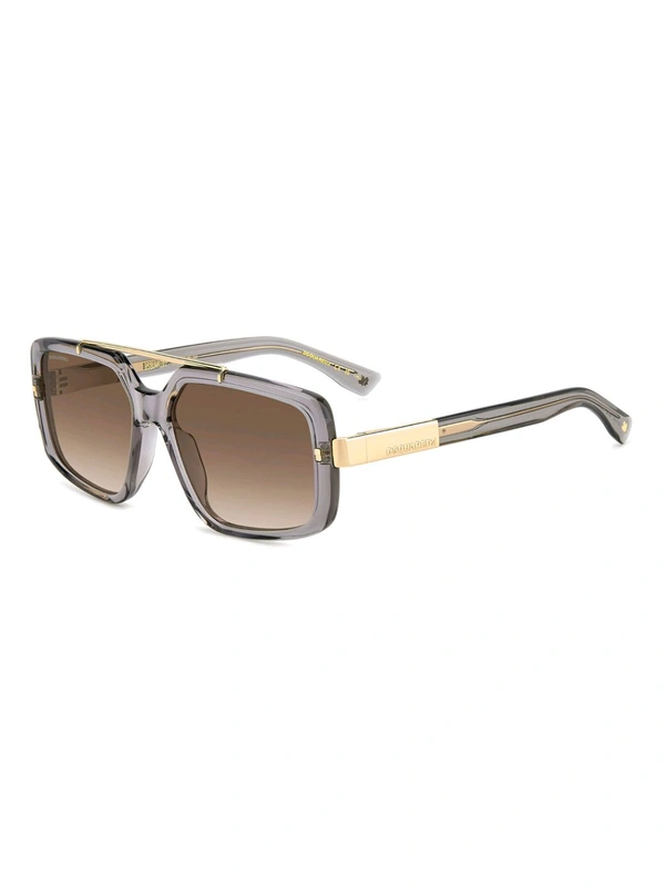 Zorva Brown Square Men Sunglasses (57) - Silver Chalice, One Size