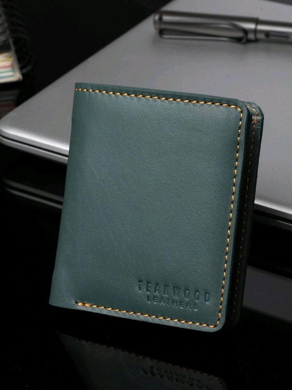 Teakwood leather Green Solid Wallet