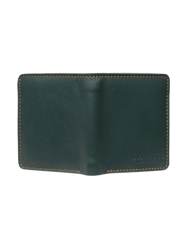 Teakwood leather Green Solid Wallet