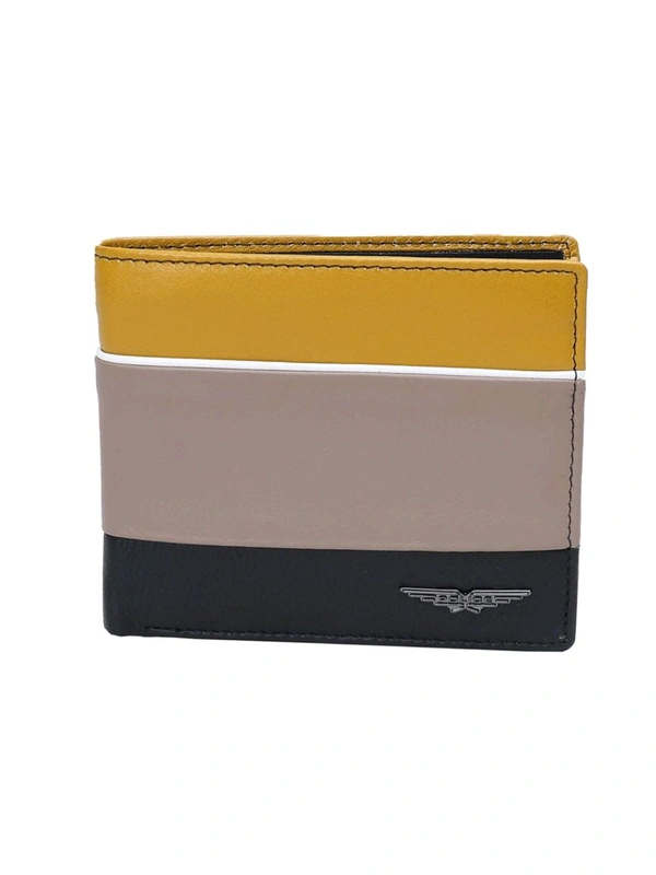 Police Men Leather Colorblock Multi-Color Wallet