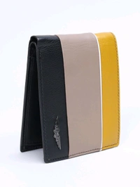 Police Men Leather Colorblock Multi-Color Wallet
