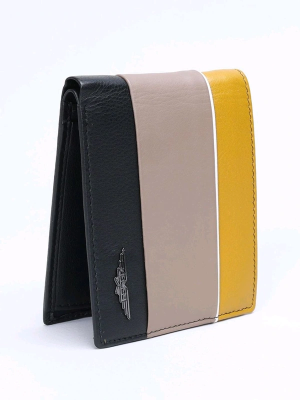 Police Men Leather Colorblock Multi-Color Wallet