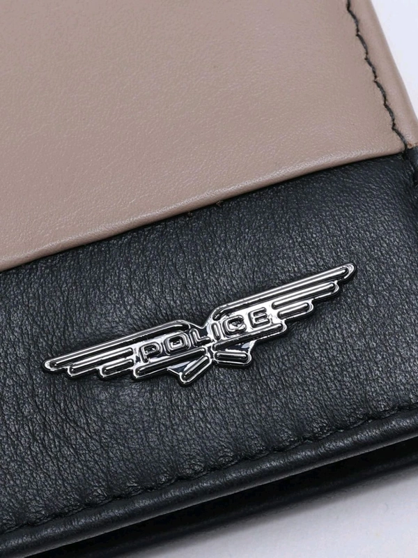 Police Men Leather Colorblock Multi-Color Wallet