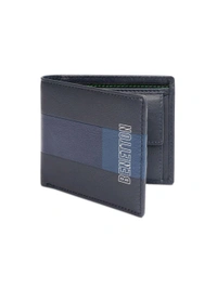 United Colors of Benetton Men Leather Global Coin Wallet - Navy Blue