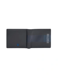 United Colors of Benetton Men Leather Global Coin Wallet - Navy Blue