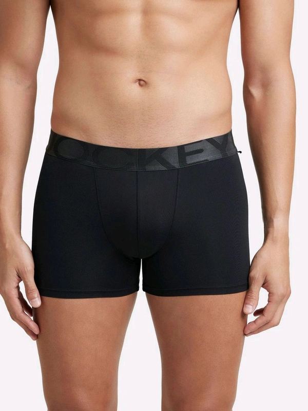 Jockey  Men Tactel Microfiber Elastane Stretch Solid Trunk - Black - Black, M