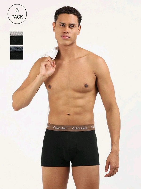 CALVIN KLEIN Men Black Solid Trunk (Pack of 3) - Black, S