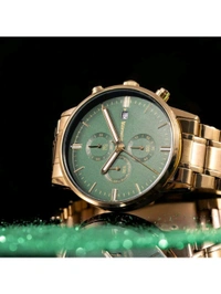 Sonata Men 2.O Green Dial Stainless Steel Watch