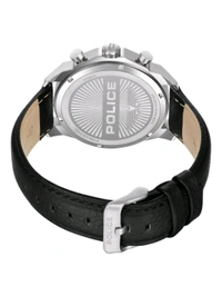 Police Men Grey Dial Leather Black Strap Analog Watch-