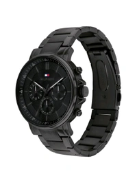 TOMMY HILFIGER Quartz Multifunction Black Stainless Steel Strap for Men (M)