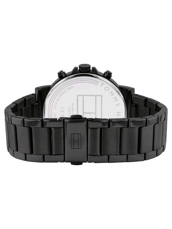 TOMMY HILFIGER Quartz Multifunction Black Stainless Steel Strap for Men (M)