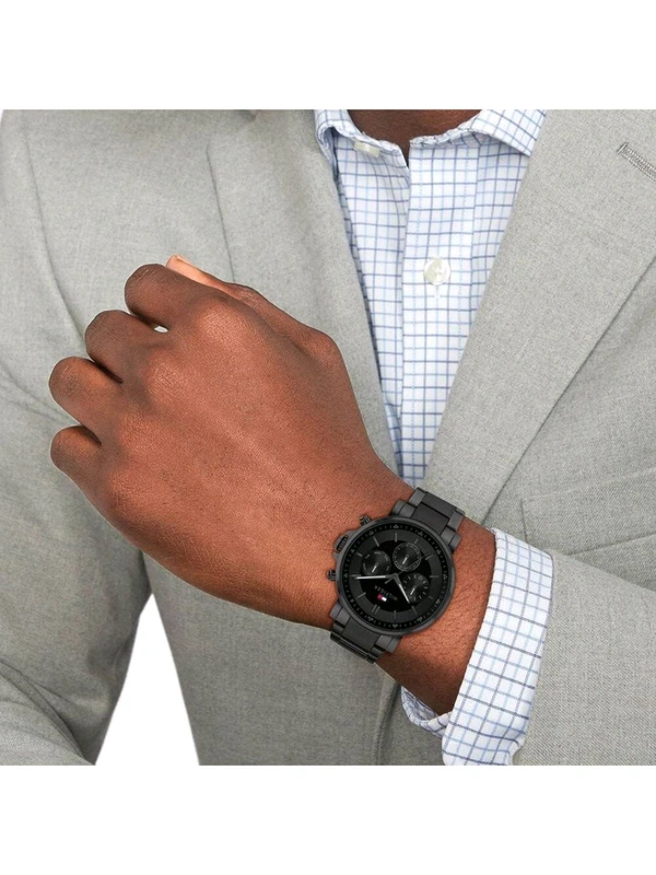 TOMMY HILFIGER Quartz Multifunction Black Stainless Steel Strap for Men (M)