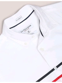 U.S POLO ASSN. Horizontal Stripe Cotton Casual Shirt - White, S