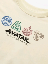 The Souled Store Official Avatar Aang And Appa Men Oversized Full Sleeve T-Shirts - Baja White, M
