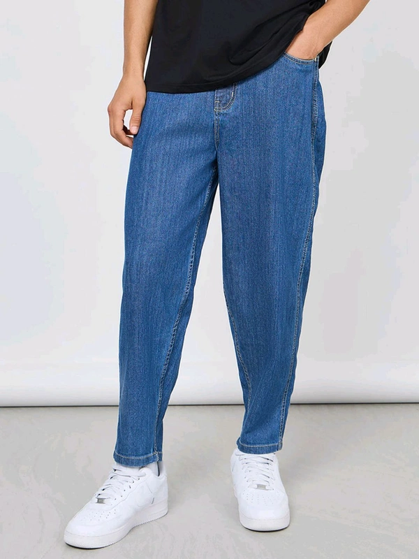 Styli Balloon Fit Jeans With Pockets Blue - Indigo, 34