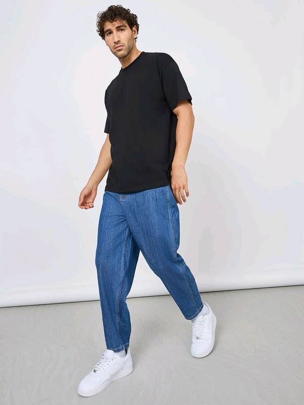 Styli Balloon Fit Jeans With Pockets Blue - Indigo, 36