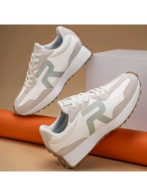 Red Tape Men Colorblocked Off White Lifestyle Casual Sneakers - White, UK 09