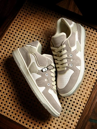 The Souled Store Urban Blaze Latte Men Low Top Sneakers - Bone, UK 09