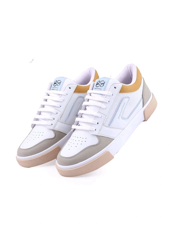 Bacca Bucci Multi-Color Slayer Korean Style Low Top Streetwear Sneakers for Men - White, UK 10