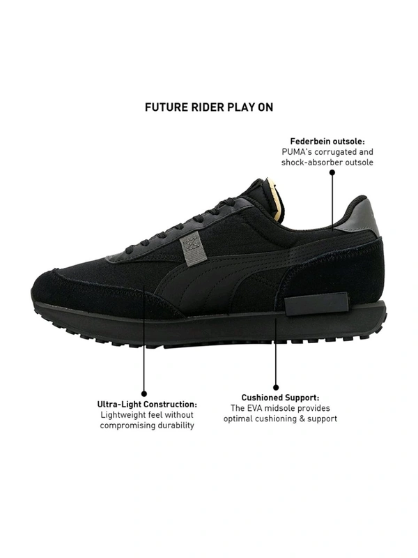 Puma  Future Rider Play On Mens Black Sneakers - Black, UK 11