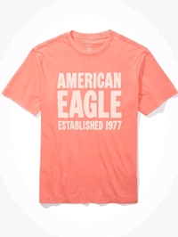 American Eagle Men Pink Super Soft Graphic T-Shirt - Tickle Me Pink, L