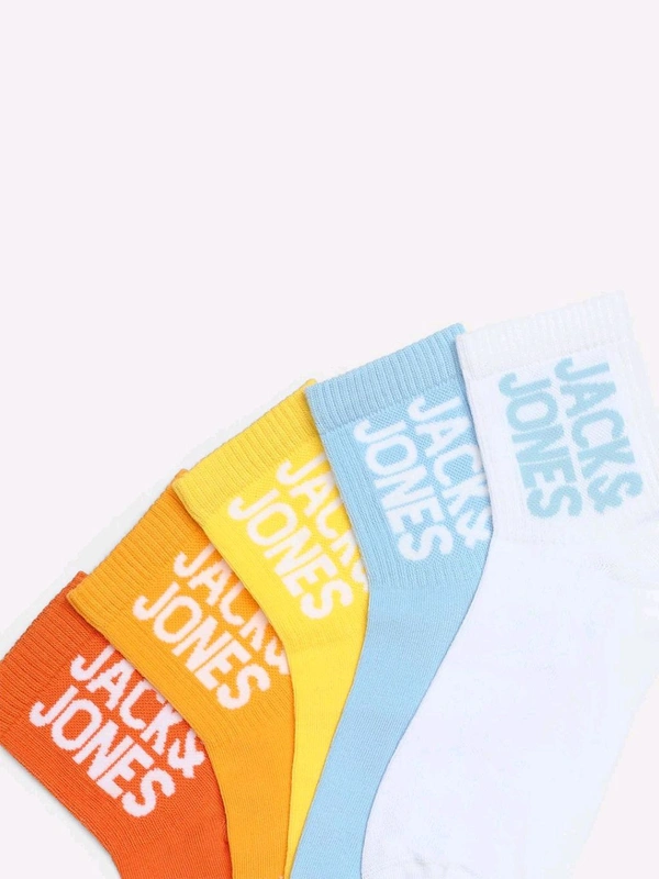 Jack & Jones Men Solid Multi-Color Socks (Pack of 5)