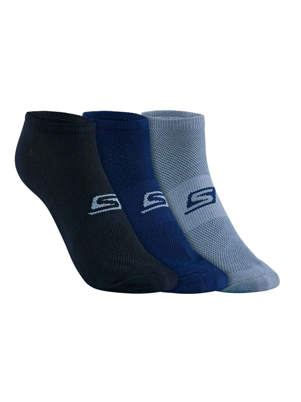 SKECHERS 3Pk Mens Microfiber Non Terry Grey Socks (Pack Of 3)