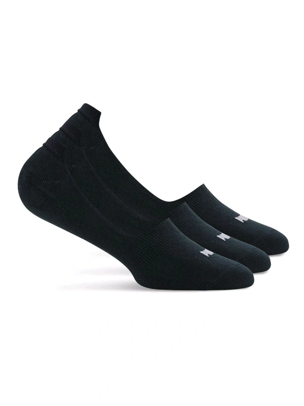 Puma  Basic Footie Plain Unisex Black Socks (Pack of 3)