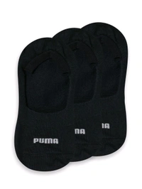 Puma  Basic Footie Plain Unisex Black Socks (Pack of 3)