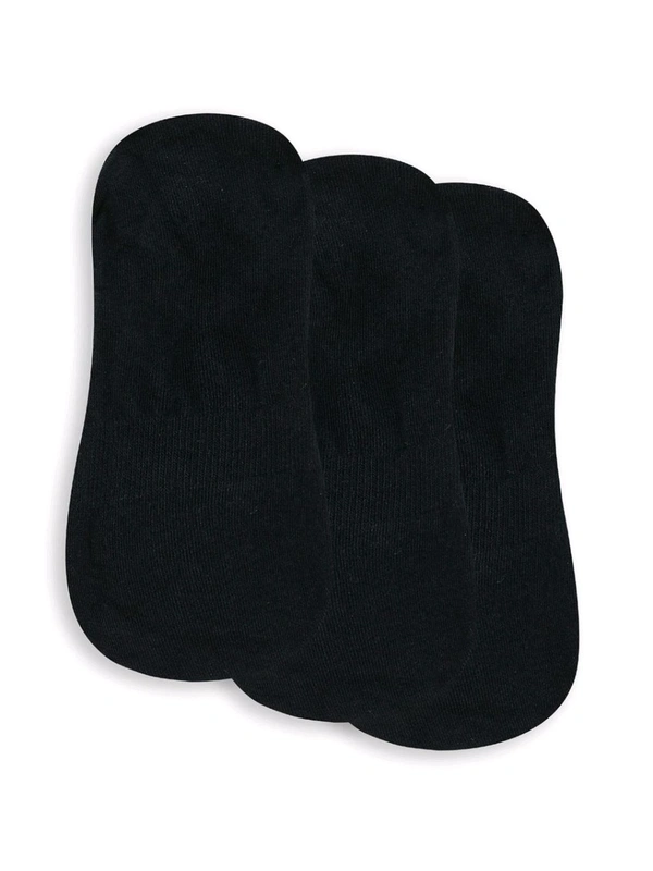 Puma  Basic Footie Plain Unisex Black Socks (Pack of 3)