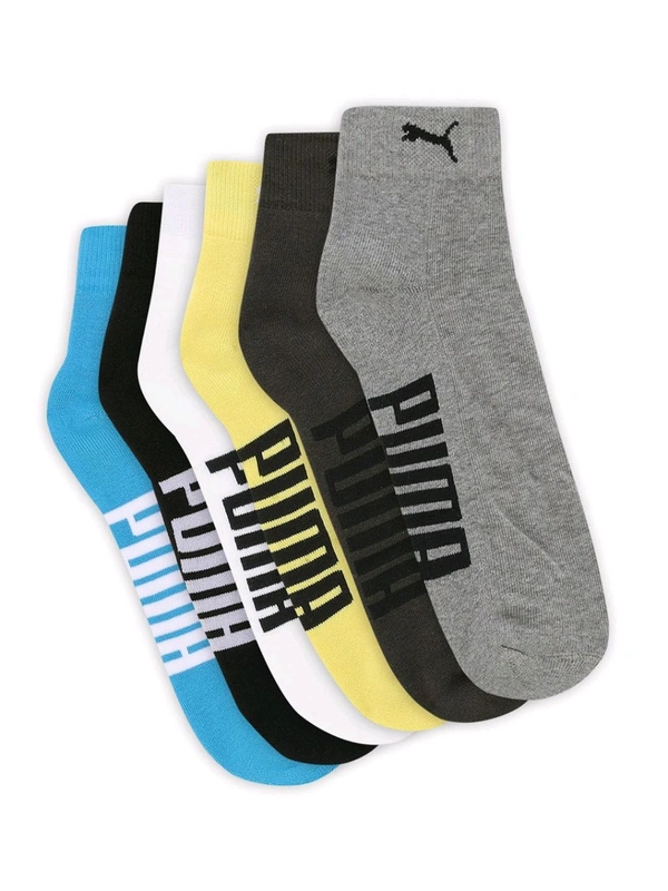 Puma  Ankle Length Half Terry Unisex Multi-Color Socks (Pack of 6)