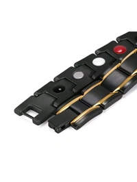 Yellow Chimes Men Black & Gold-Toned Link Bio Energy Bracelet