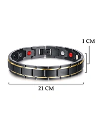 Yellow Chimes Men Black & Gold-Toned Link Bio Energy Bracelet
