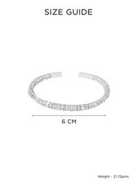 Zorva  Silver Stainless Steel Open Kada Bracelets for Men
