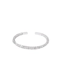 Zorva  Silver Stainless Steel Open Kada Bracelets for Men
