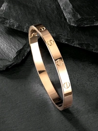 Zorva Rose Gold Plated Stainless Steel Kada Bracelet for Men and Women