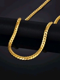 Zorva Gold -toned Stainless Steel Flat Curb Pattern Neck Chain