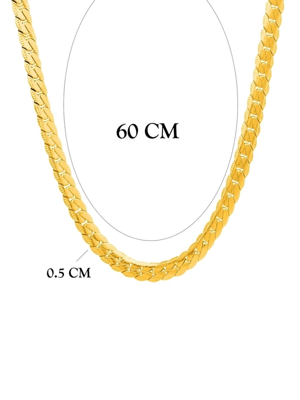 Zorva Gold -toned Stainless Steel Flat Curb Pattern Neck Chain