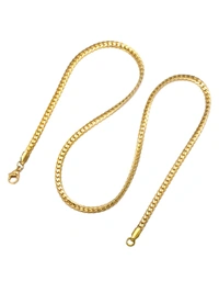 Zorva Gold -toned Stainless Steel Flat Curb Pattern Neck Chain