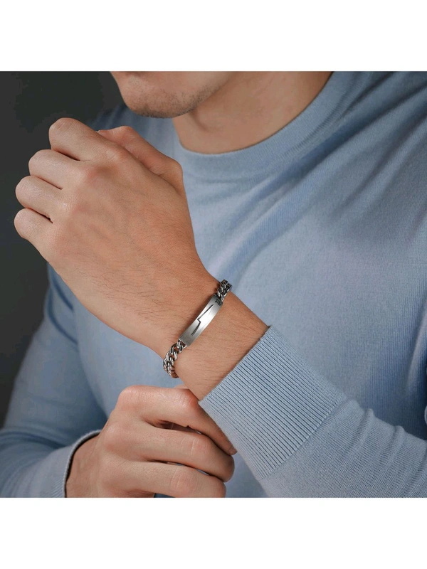 Police Silver Stainless Steel Bracelet
