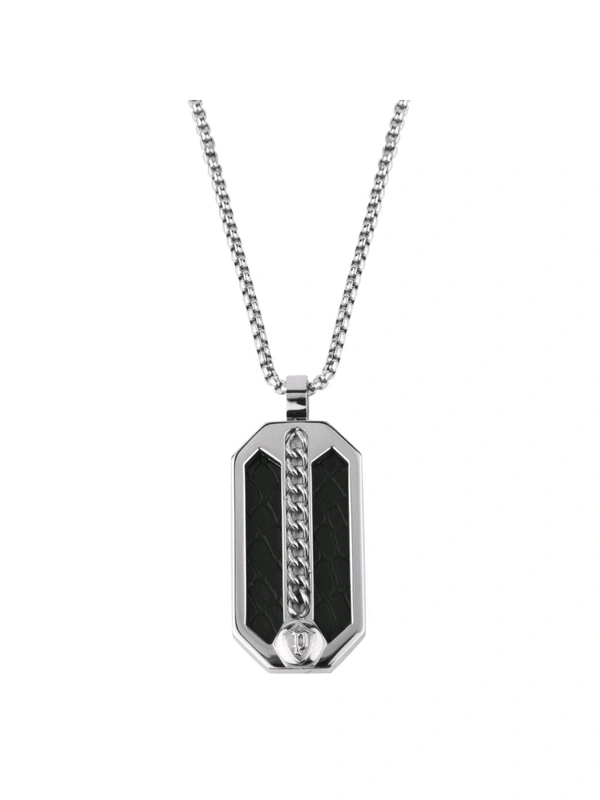 Police Men Silver Toned Pendant With Chain