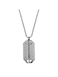 Police Men Silver Toned Pendant With Chain